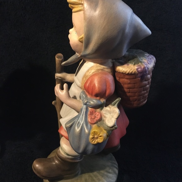 Set of Hummel Inspired Boy And Girl Ceramic Bisque Matt Finish Figurines 10”h - Picture 4 of 9